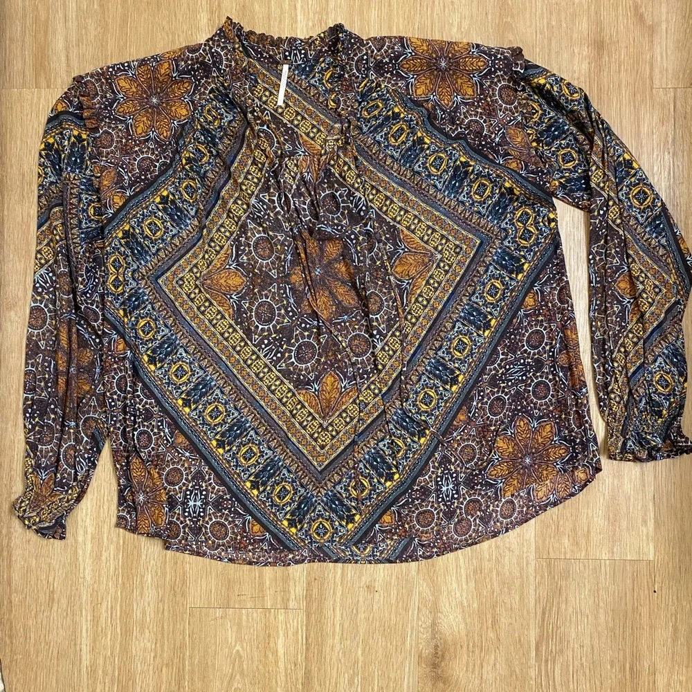 Free People Bohemian Floral Blouse - Picture 3 of 7
